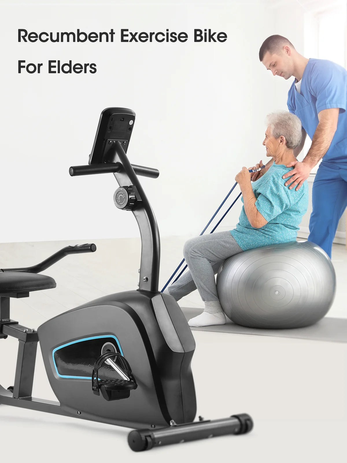 Exercise Bike Recumbent Indoor Stationary Exercise Bike for Home Use with Pluse Monitor Tablet Holder